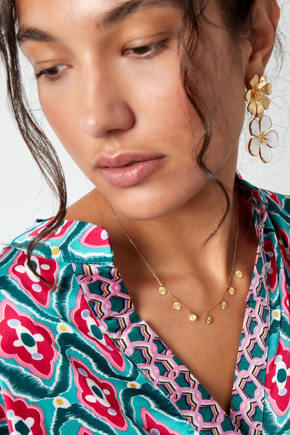 Necklace with coins - Silver Color color h5Picture4